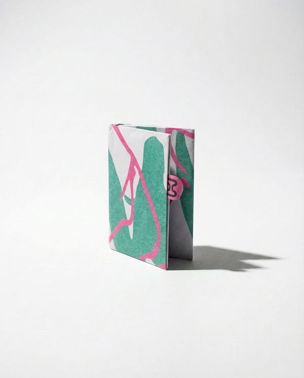 trippy tyvek card wallet, front, folded